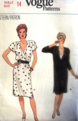 8676 VOGUE SS-LS PULLOVER CONTRAST INSET DRESS PATTERN 14